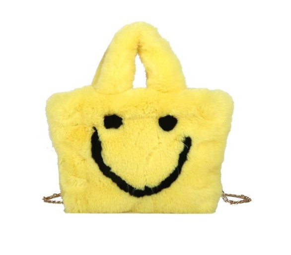 BANANA KID : Smiley tas is super zacht nepbont
