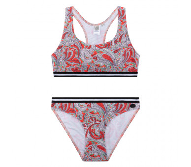 INDIAN BLUE : Bikini Sporty Paisley Soft red