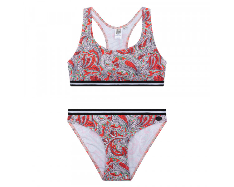 INDIAN BLUE : Bikini Sporty Paisley Soft red INDIAN BLUE : Bikini Sporty Paisley Soft red