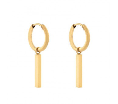 EARRINGS SMALL WITH PENDANT BAR LARGE - GOLD
