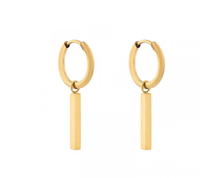 EARRINGS SMALL WITH PENDANT BAR LARGE - GOLD EARRINGS SMALL WITH PENDANT BAR LARGE - GOLD