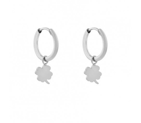 Petites boucles d'oreilles avec pendentif trèfle