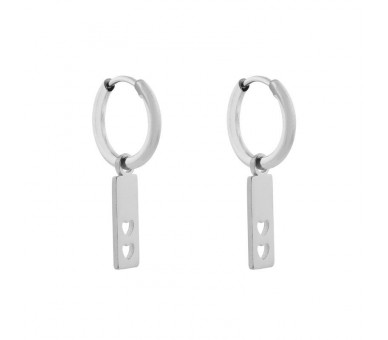 EARRINGS SMALL WITH PENDANT BAR CUT OUT HEARTS - S