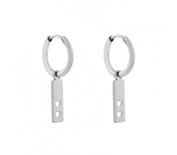Petites boucles d'oreilles avec pendentif en forme de barre en forme d
