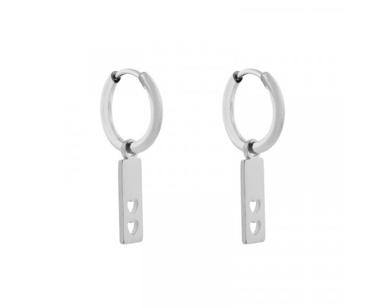 EARRINGS SMALL WITH PENDANT BAR CUT OUT HEARTS - S EARRINGS SMALL WITH PENDANT BAR CUT OUT HEARTS - S