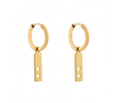 Petites boucles d'oreilles avec pendentif en forme de barre en forme d