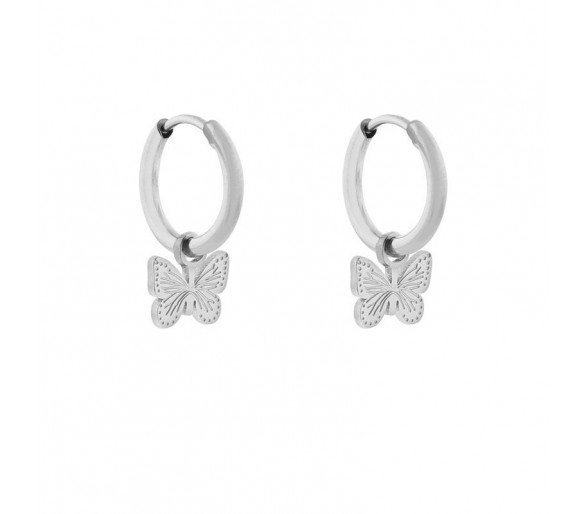Petites boucles d'oreilles avec pendentif papillon