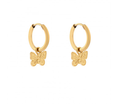 Petites boucles d'oreilles avec pendentif papillon