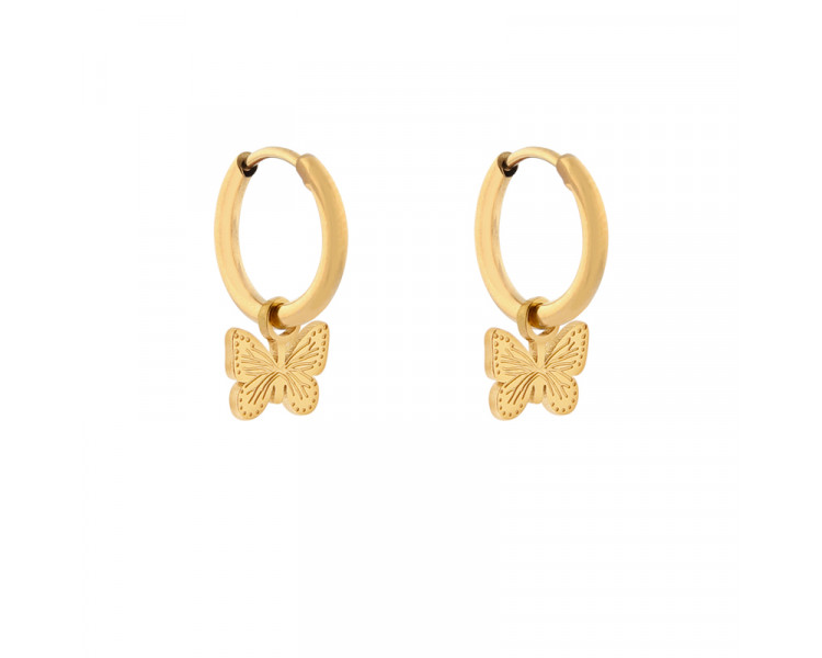 Petites boucles d'oreilles avec pendentif papillon