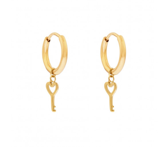 Petites boucles d'oreilles avec pendentif clé