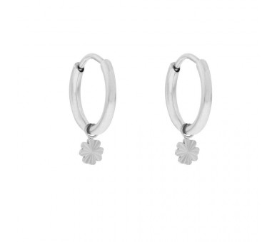 Grandes boucles d'oreilles avec pendentif trèfle flammé