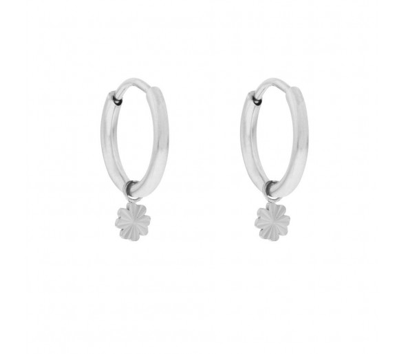 Grandes boucles d'oreilles avec pendentif trèfle flammé