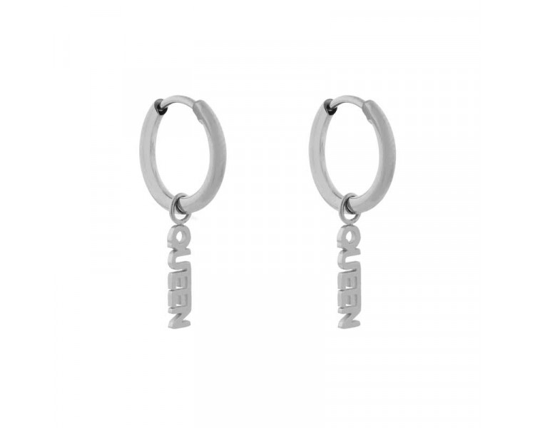 EARRINGS SMALL WITH PENDANT QUEEN - SILVER EARRINGS SMALL WITH PENDANT QUEEN - SILVER