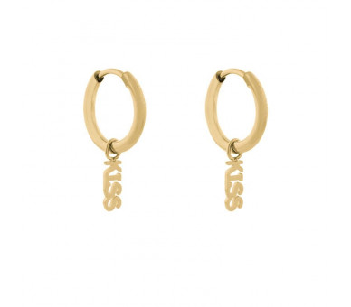 EARRINGS SMALL WITH PENDANT KISS - GOLD