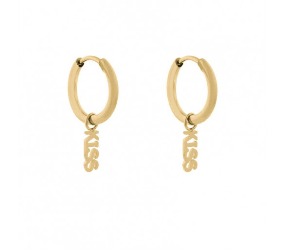 Petites boucles d'oreilles avec pendentif baiser