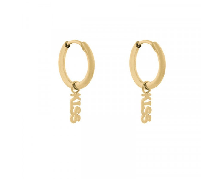 EARRINGS SMALL WITH PENDANT KISS - GOLD EARRINGS SMALL WITH PENDANT KISS - GOLD