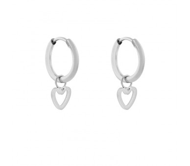 Petites boucles d'oreilles avec pendentif en forme de cœur ouvert