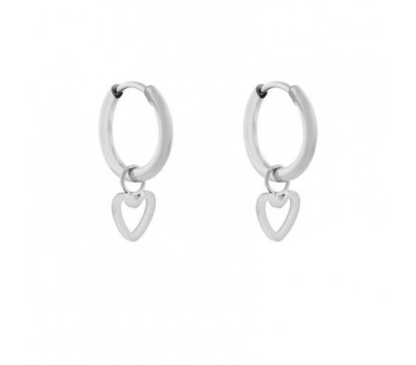 Petites boucles d'oreilles avec pendentif en forme de cœur ouvert