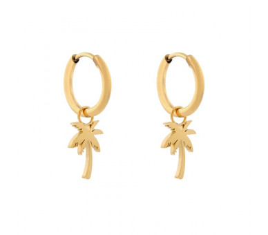 Oorbellen klein met hanger palmboom