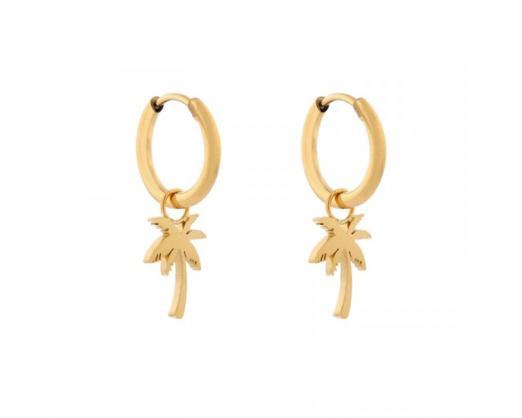 Oorbellen klein met hanger palmboom Oorbellen klein met hanger palmboom