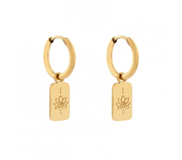 Petites boucles d'oreilles avec pendentif lotus