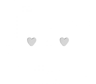 STUD EARRINGS HEART - SILVER