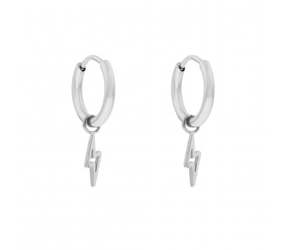 Petites boucles d'oreilles avec pendentif éclair ouvert