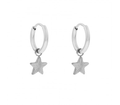 Petites boucles d'oreilles avec pendentif étoile flammée