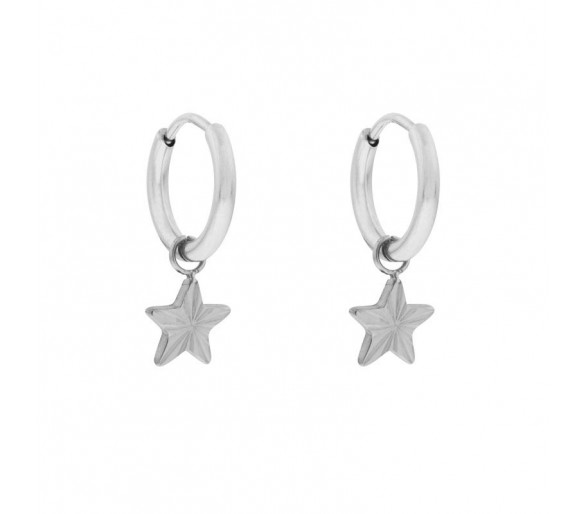 Petites boucles d'oreilles avec pendentif étoile flammée
