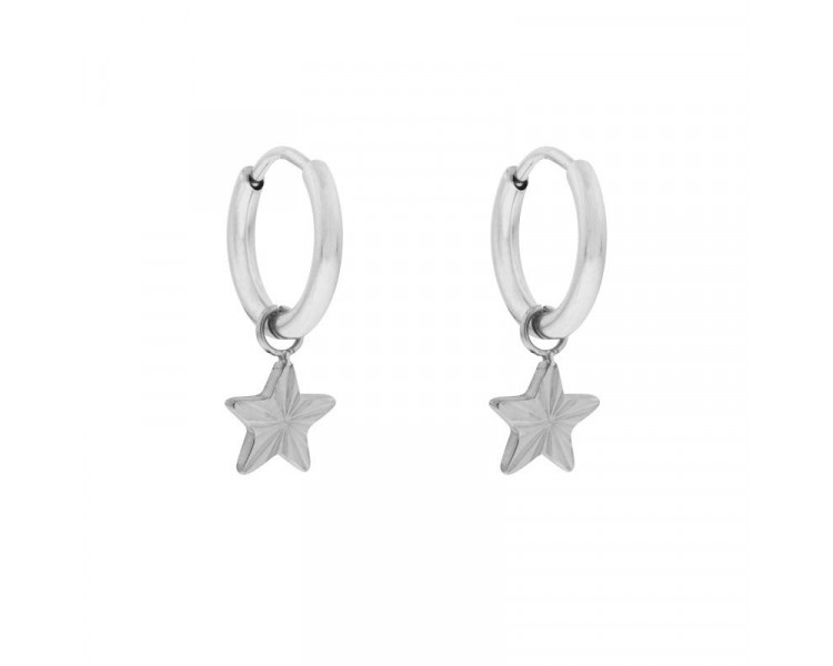 Petites boucles d'oreilles avec pendentif étoile flammée