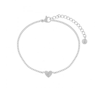 BRACELET FLAMED HEART - ADULT - SILVER