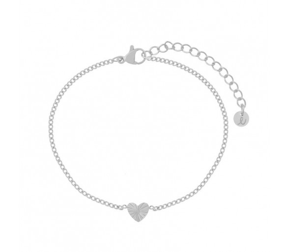 BRACELET FLAMED HEART - ADULT - SILVER