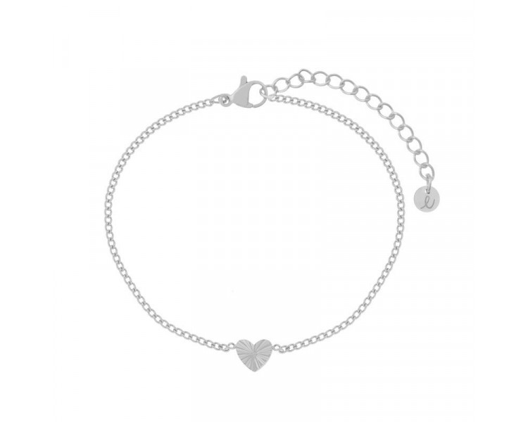BRACELET FLAMED HEART - ADULT - SILVER BRACELET FLAMED HEART - ADULT - SILVER