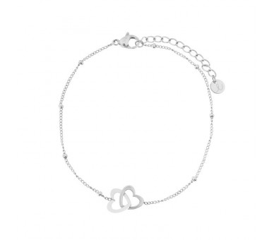 BRACELET SHARE HEARTS - ADULT - SILVER