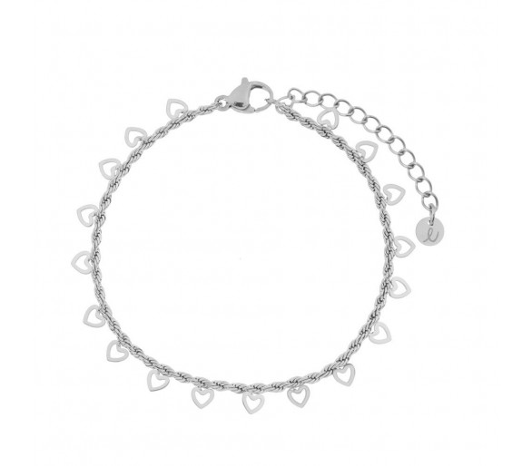 BRACELET MANY OPEN HEARTS - ADULT - SILVER
