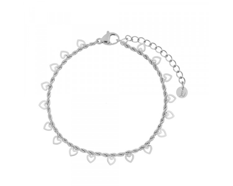 BRACELET MANY OPEN HEARTS - ADULT - SILVER BRACELET MANY OPEN HEARTS - ADULT - SILVER