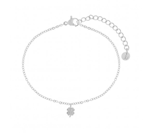 BRACELET TEXTURED CLOVER - ADULT - SILVER
