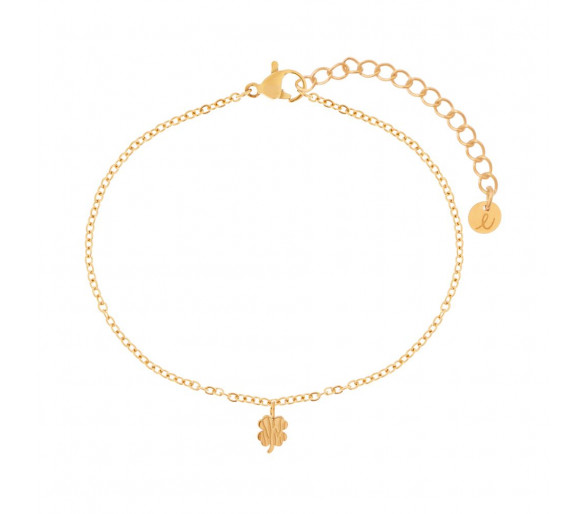 BRACELET TEXTURED CLOVER - ADULT - GOLD