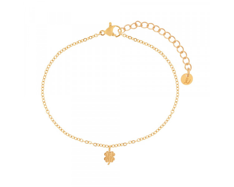 BRACELET TEXTURED CLOVER - ADULT - GOLD BRACELET TEXTURED CLOVER - ADULT - GOLD