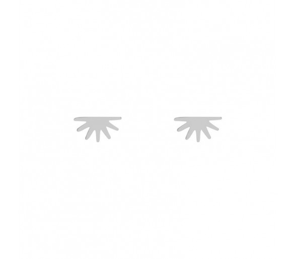 STUD EARRINGS HALF SUN - SILVER