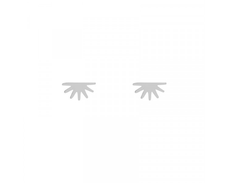 STUD EARRINGS HALF SUN - SILVER STUD EARRINGS HALF SUN - SILVER
