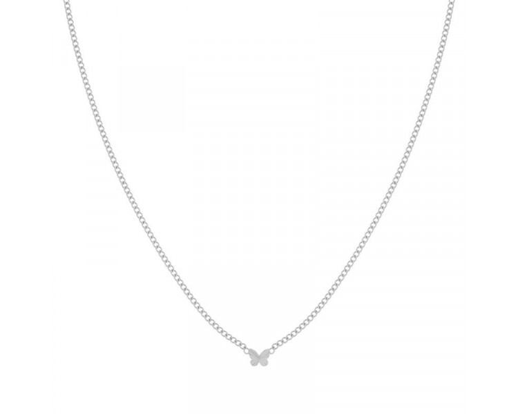 NECKLACE FLAMED BUTTERFLY - ADULT - SILVER NECKLACE FLAMED BUTTERFLY - ADULT - SILVER
