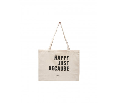 KIDS ONLY : Leuke tote bag "HAPPY JUST BECAUSE .."