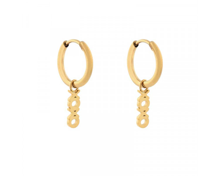 EARRINGS SMALL WITH PENDANT XOXO - GOLD EARRINGS SMALL WITH PENDANT XOXO - GOLD