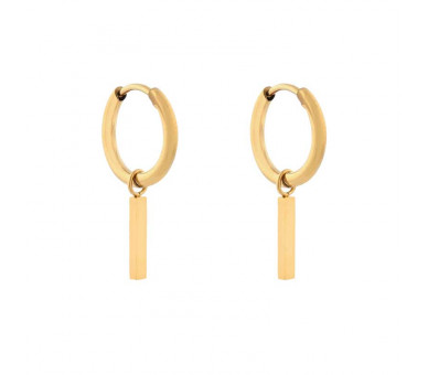 EARRINGS SMALL WITH PENDANT BAR MEDIUM - GOLD
