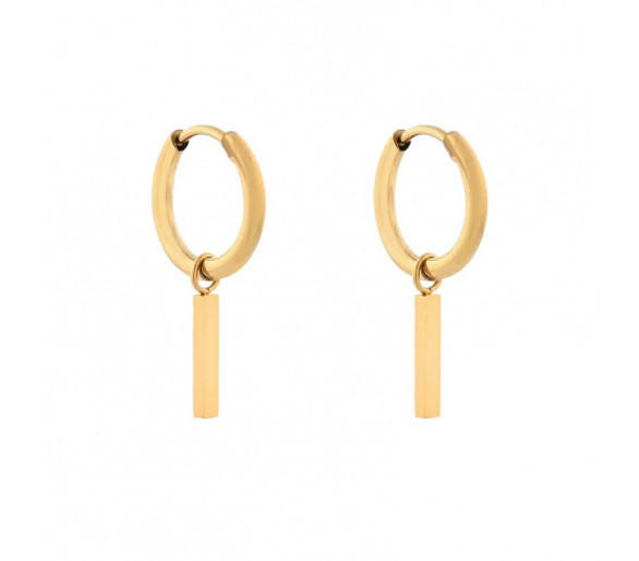 EARRINGS SMALL WITH PENDANT BAR MEDIUM - GOLD