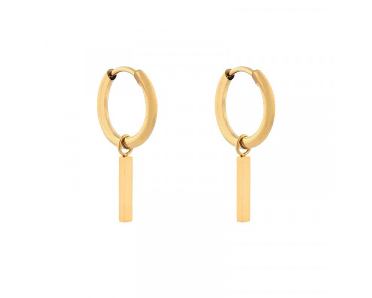 EARRINGS SMALL WITH PENDANT BAR MEDIUM - GOLD EARRINGS SMALL WITH PENDANT BAR MEDIUM - GOLD