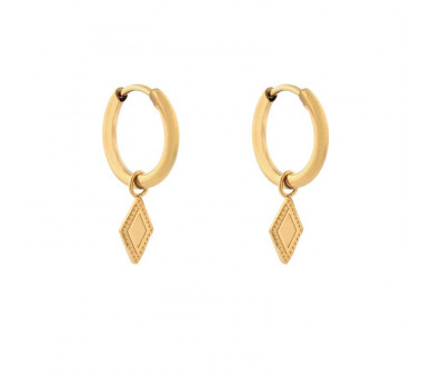 Petites boucles d'oreilles avec pendentif en forme de diamant