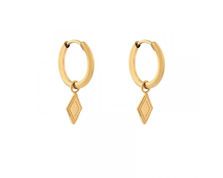 Petites boucles d'oreilles avec pendentif en forme de diamant