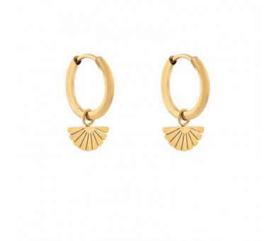Petites boucles d'oreilles avec pendentif en forme d'éventail
